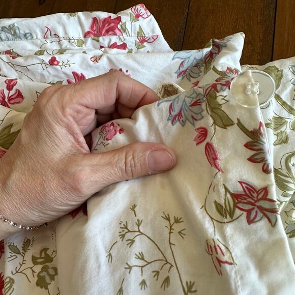 Pottery Barn Red Blue Jacobean Floral Vine Botanica Duvet Cover King Cotton - Picture 4 of 7